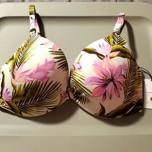 Shade & Shore White Floral Bikini Top